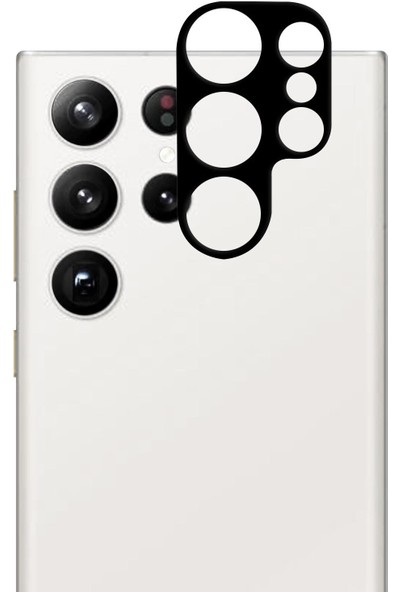 Microsonic Samsung Galaxy S23 Ultra Kamera Lens Koruma Camı V2 Siyah