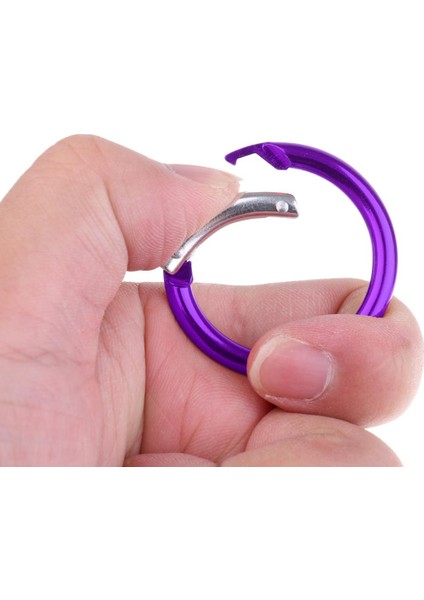 6x Circle Yuvarlak Karabiner Kampı Bahar Snap Clip Hook Anahtar Kampı Kampı (Yurt Dışından)