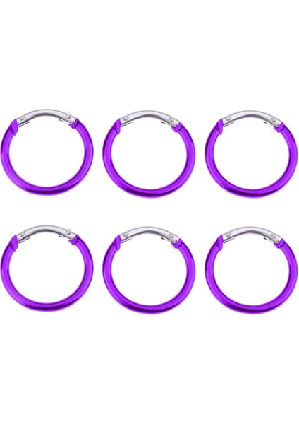 6x Circle Yuvarlak Karabiner Kampı Bahar Snap Clip Hook Anahtar Kampı Kampı (Yurt Dışından)