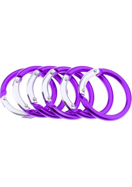 6x Circle Yuvarlak Karabiner Kampı Bahar Snap Clip Hook Anahtar Kampı Kampı (Yurt Dışından)