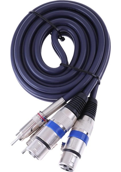 Çift Dişi Xlr - Erkek Rca Kablo Tel 2 Xlr Ila 2 Rca Fiş Ses Kablosu 1.5m (Yurt Dışından)