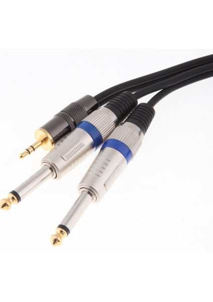 5ft Altın Kaplama 3.5mm 1/8 "trs - Çift 6.35MM 1/4" Ts Splitter (Yurt Dışından)