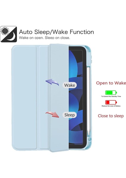 Apple ipad 10. Nesil 10.9 Inç 2022 Uyumlu Stand Özellikli Kılıf Yatay Dikey Dönen Üç Katlı Koruyucu Zırh Koruyucu Kılıf