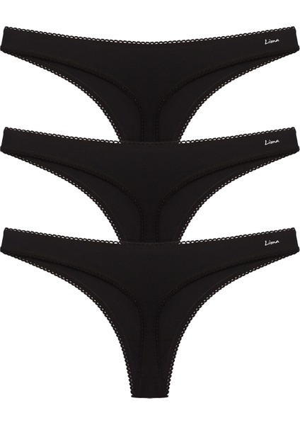 3 Lü Paket Siyah Renk Kadın G String fiyatları