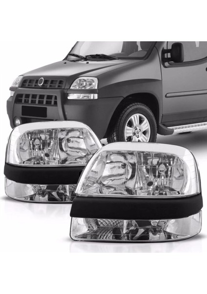 Fiat Doblo Sağ + Sol Ön Far Lambası Takımı Manuel 2001--2005