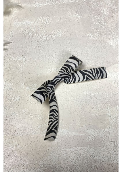 Zebra Desenli Fiyonklu Saç Tokası