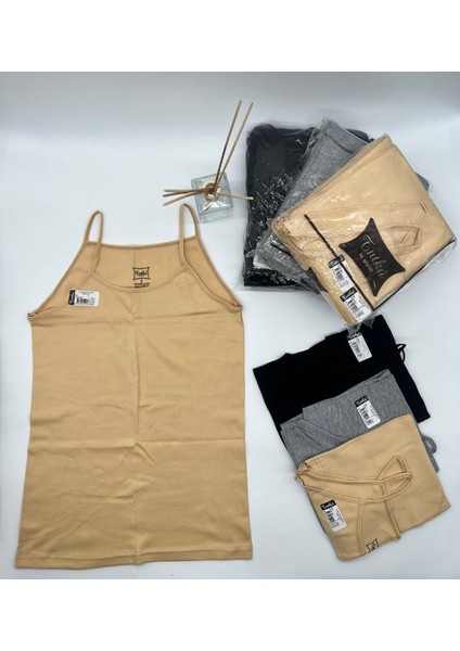 Kadın 3'lü Paket Pamuklu Ribana Ip Askılı Atlet fiyatları