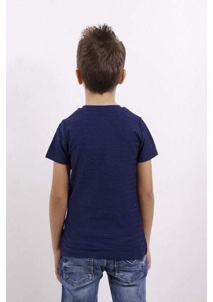 Erkek Çocuk Flok Baskılı Örgülü Tişört10 fiyatları