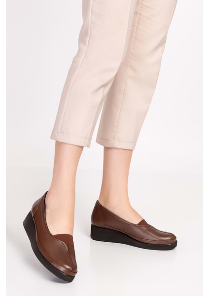 Içi Dışı Hakiki Deri Yumuşak Dokulu Günlük Ayakkabı NDR.101 - Kahverengi - 38 fiyatları