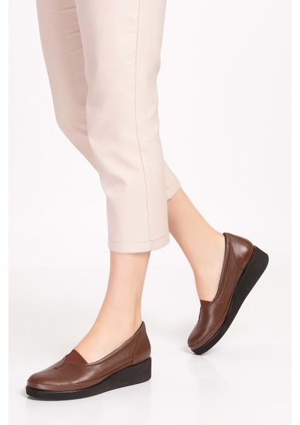 Içi Dışı Hakiki Deri Yumuşak Dokulu Günlük Ayakkabı NDR.101 - Kahverengi - 38 modelleri