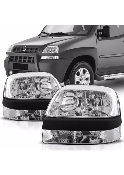 Fiat Doblo Sağ + Sol Ön Far Lambası Takımı Manuel 2001--2005