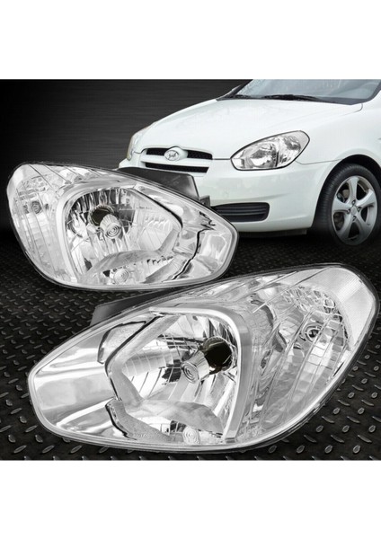Hyundai Accent Era Sağ + Sol Ön Far Lambası Takımı Motorlu 2006--2012