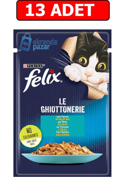 Felix Ton Balıklı Yaş Kedi Maması 85GR 13 Adet Pouch Kedi Konserve Kedi Islak Maması
