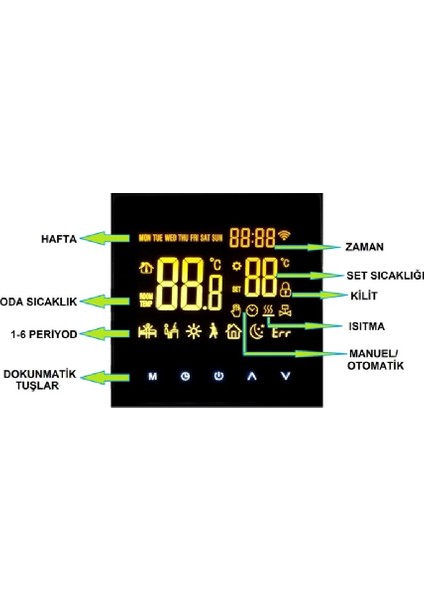 Smart 220V 16A Cep Telefonu Kontrollü Akıllı Termostat