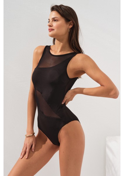 Halter Yaka Tüllü Mayo 231110 modelleri