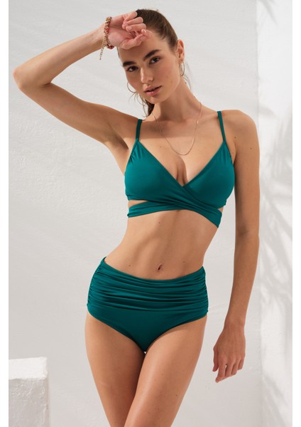 Sasha Belden Bağlamalı Yüksek Bel Bikini Takım 231236