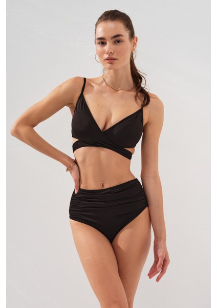 Sasha Belden Bağlamalı Yüksek Bel Bikini Takım 231236