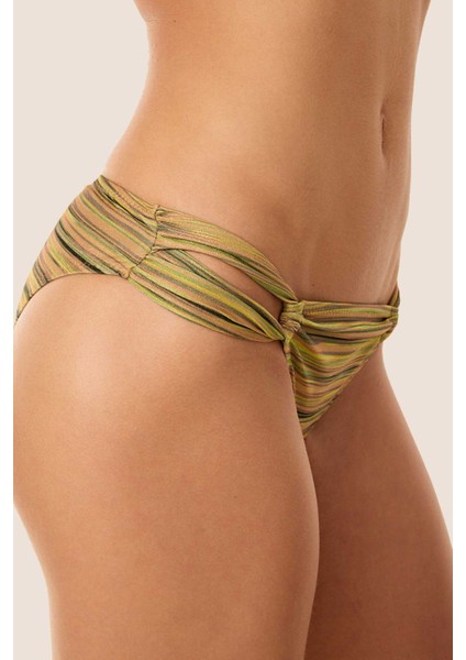 40737 Gold Simli Tek Omuz Bikini Takımı
