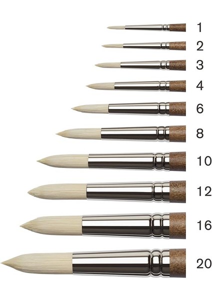 Artists' Sentetik Sert Kıl Uzun Saplı Yuvarlak Fırça No:2