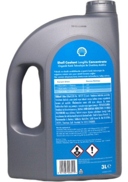 Coolant Longlife Kırmızı Concentraft 3 Lt Antifriz. Shell fiyatları