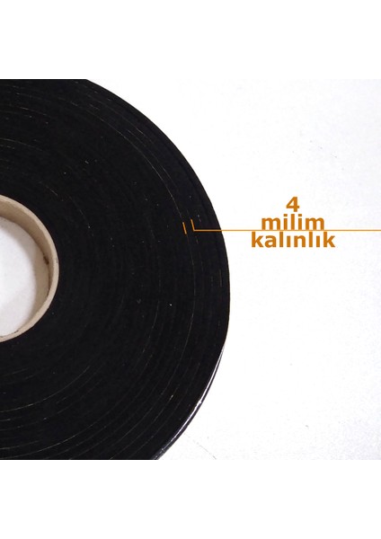 Kapı Pencere Bandı Yapışkan Sünger 4 mm Kalınlık 20 mm Genişlik 10 Metre Uzunluk / Epdm-4*20