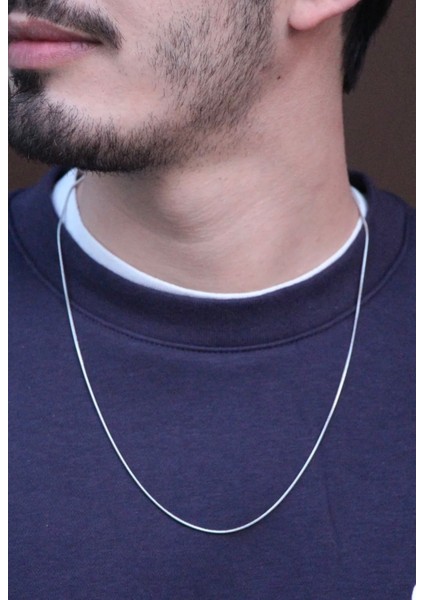 Gümüş Renkli Paslanmaz Çelik Italyan Zincir Kolye