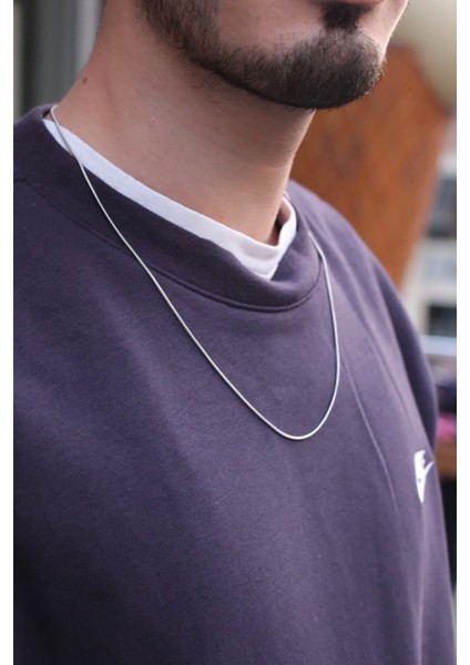 Gümüş Renkli Paslanmaz Çelik Italyan Zincir Kolye modelleri