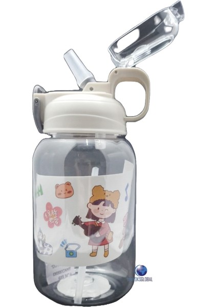 Kalın Pipetli Kilitli Kapak 600 ml Okul Su Matarası 3 Renk VGN2270 fiyatları