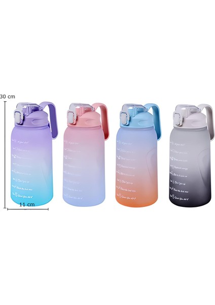 Mega Büyük Boy 2000 ml 2 Litre Pipetli/pipetsiz Kullanım Çift Renk Motivasyon Matarası fiyatları