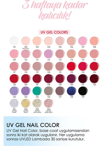 Uvgel Nail Color Kalıcı Oje 203