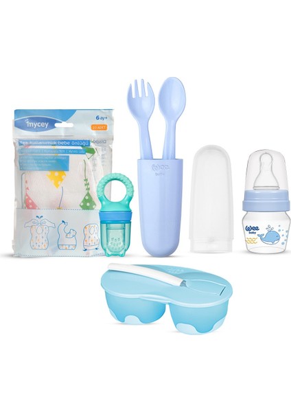 Beslenme Seti /10'lu Kullan At Önlük Hediyeli-Mavi