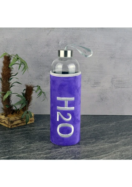 H20 Peluş Kılıflı Cam Matara 1000 ml