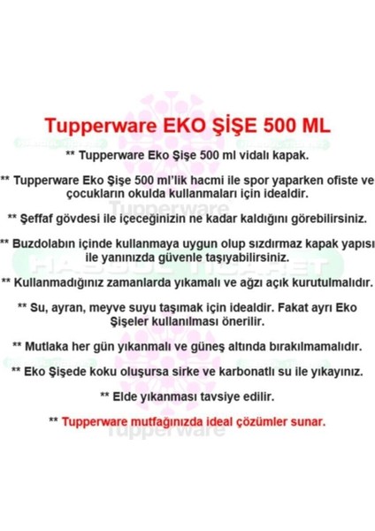 Eko Şişe 500 ml Vidalı Kapak Suluk Matara Water Bottle Hsgl Mavi