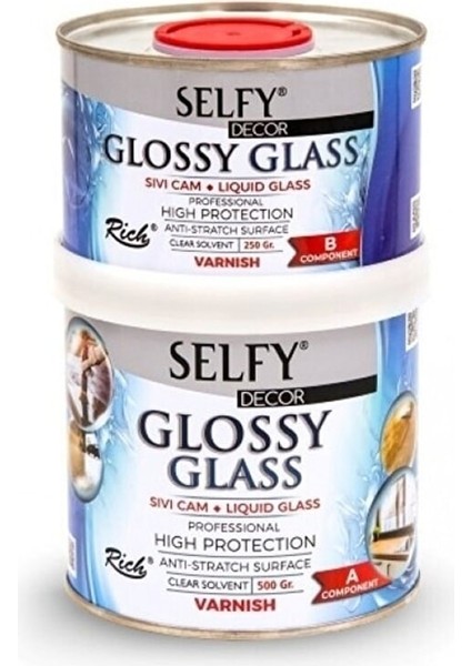 Yeni Ürün Selfy Decor Glossy Glass Sıvı Cam 750 gr (500+250)