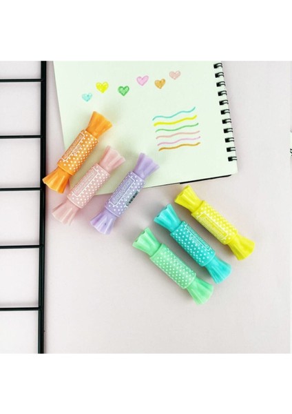 Kırtasiye Şeker Şekilli 6lı Fosforlu Kalem Seti