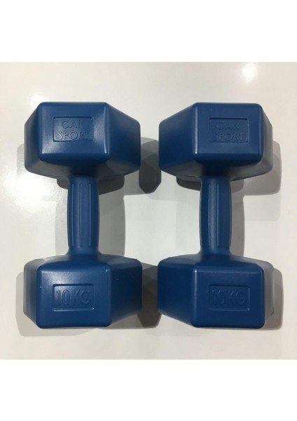 Spor Malzemeleri Yanaşık Spor 2X10 kg Plastik Dambıl 10KG