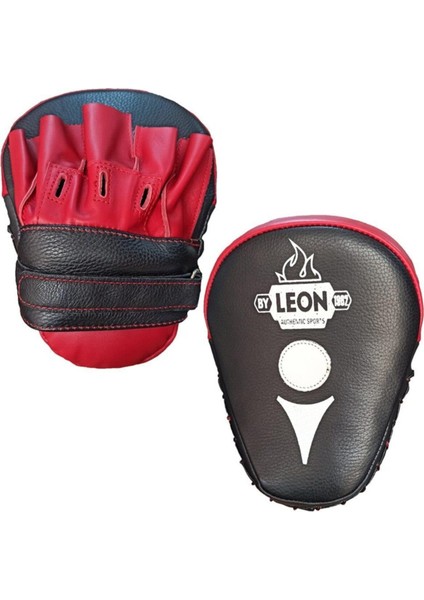 By Leon 1982 Leon Ultimate Hakiki Deri Boks ve Kick Boks El Lapası Ellik Kırmızı