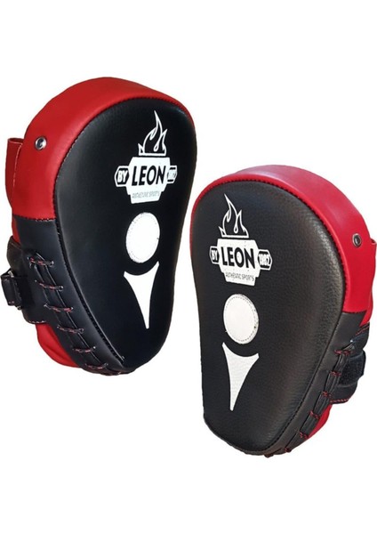 By Leon 1982 Leon Ultimate Hakiki Deri Boks ve Kick Boks El Lapası Ellik Kırmızı