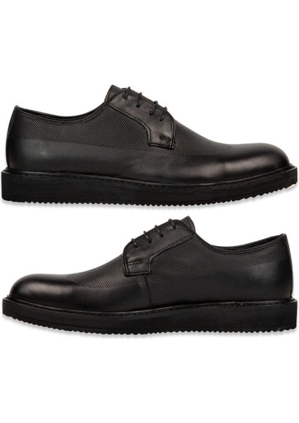 Mat Siyah Düz Taban Bağcıklı Casual Erkek Ayakkabı modelleri