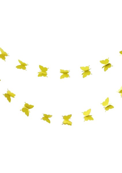 Düğün Doğum Günü Parti Dekoru Kağıt Kelebek Dizesi Altın Sarısı modelleri