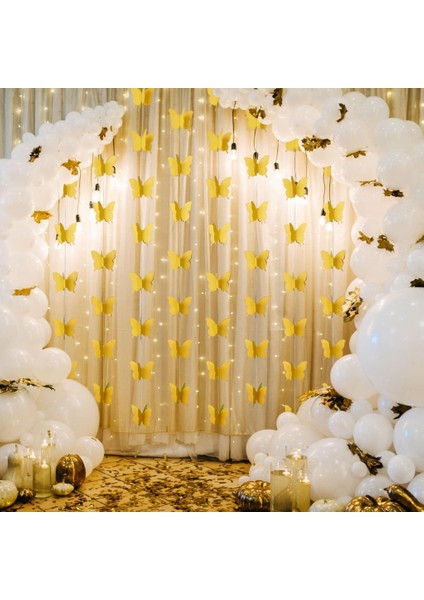 Düğün Doğum Günü Parti Dekoru Kağıt Kelebek Dizesi Altın Sarısı fırsatları