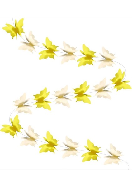 Düğün Doğum Günü Parti Dekoru Kağıt Kelebek Dizesi Degrade Sarı fiyatları