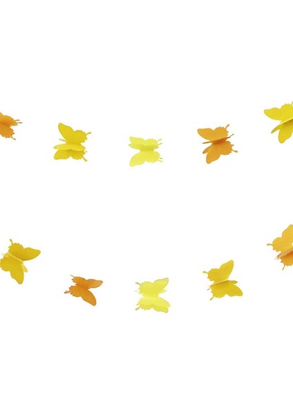 Düğün Doğum Günü Parti Dekoru Kağıt Kelebek Dizesi Degrade Sarı indirimleri