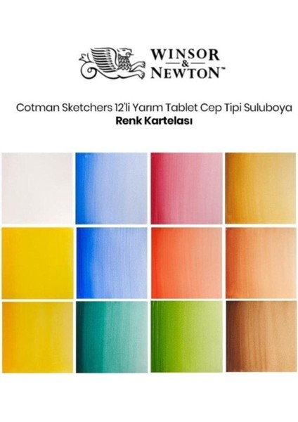 Winsor Newton Winsor & Newton Cotman Sketchers` Pocket Box 1/2 Tablet Sulu Boya 12 Renk fırsatları