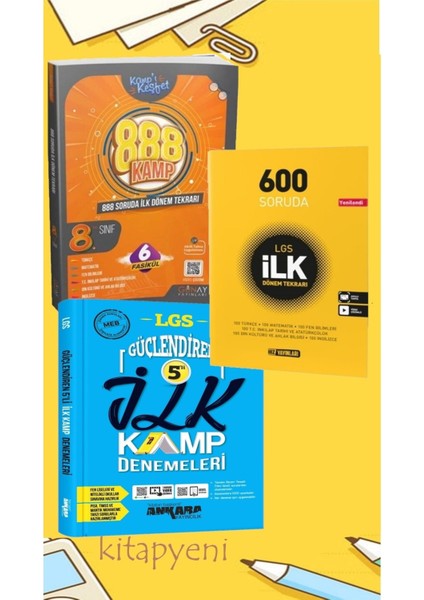 LGS Ilk 600 Ankara 1,dönem Kamp Deneme Günay 888 Ilk Dönem Tekrar Kamp Kitapları Seti