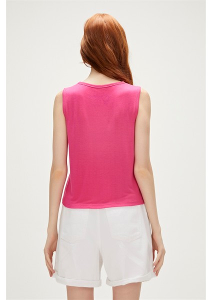 Halle Tank Top Fuşya modelleri