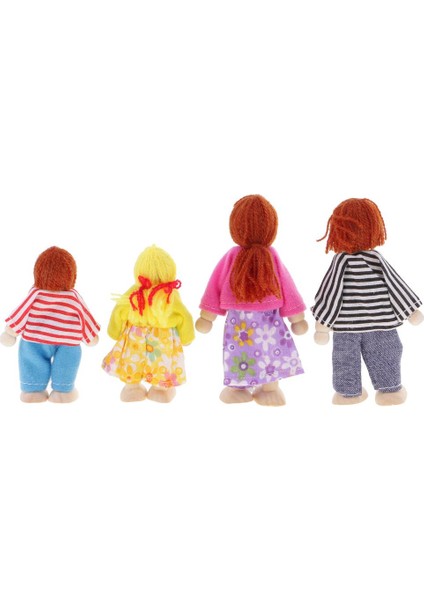 Dollhouse Minyatür 4 Esnek Ahşap Bebekler Giysileri ile İnsan (Yurt Dışından) modelleri
