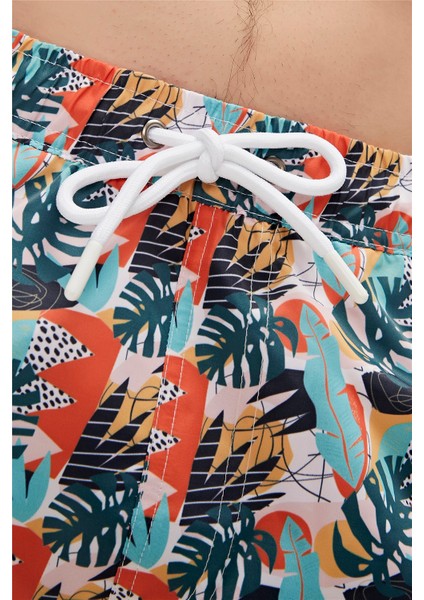 Monstera Swımshort Şeker Beyazı