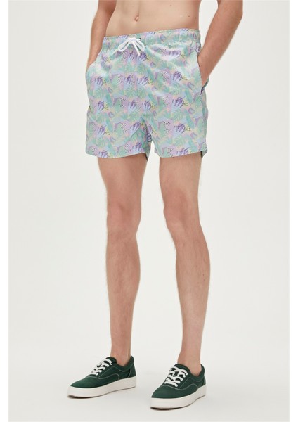 Monstera Swımshort Sky Blue
