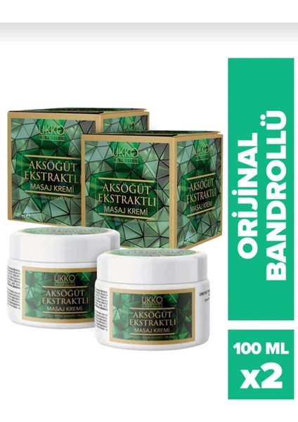 Ukko Cosmetics Aksöğüt Kremi Orijinal Bandrollü Aksöğüt Ekstraktlı Masaj Kremi 100 ml - 2 Adet